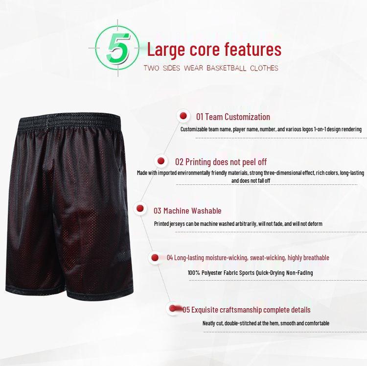 Men's Plus Size Breathable Double-Sided Basketball Shorts - Over-the-Knee, Loose Fit, Sweat-Absorbing, Trendy Sportswear.