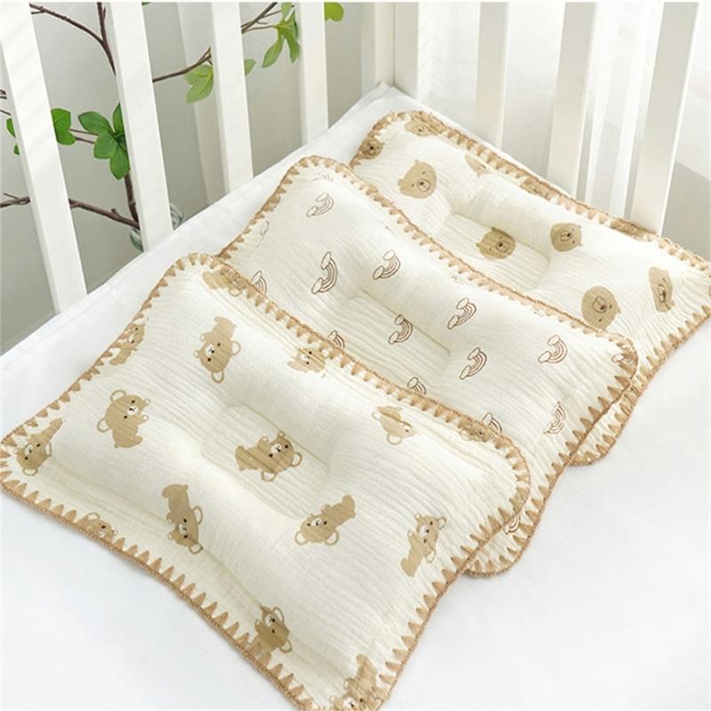 Newborn Pillow Baby Head Pillow with Cartoon Pattern Soft Breathable Neck Support Baby Pillows Travel Pillow Baby Supply