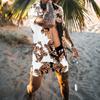 2021 2Pcs/Set Fashion Hawaiian Print Short Sleeve Shirt Set Men's Beach Coconut Print Shorts Men's Daily Beach Shirt Set Two-piece S-3XL