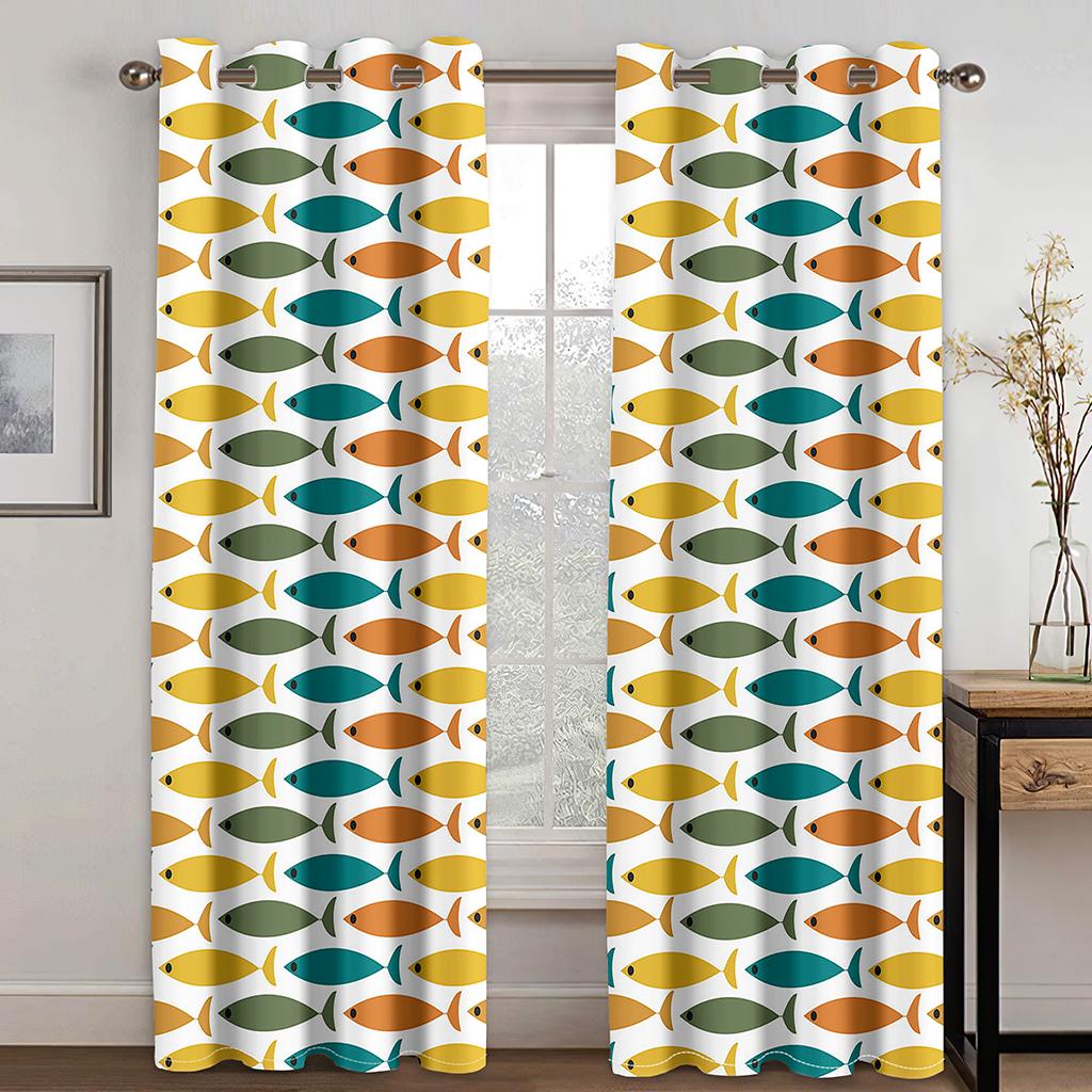 Africa Boho Ethiopian and Eritrean Traditional Curtains 2 Pieces Thin Drape for Living Room Bedroom Kitchen Office Window Decor