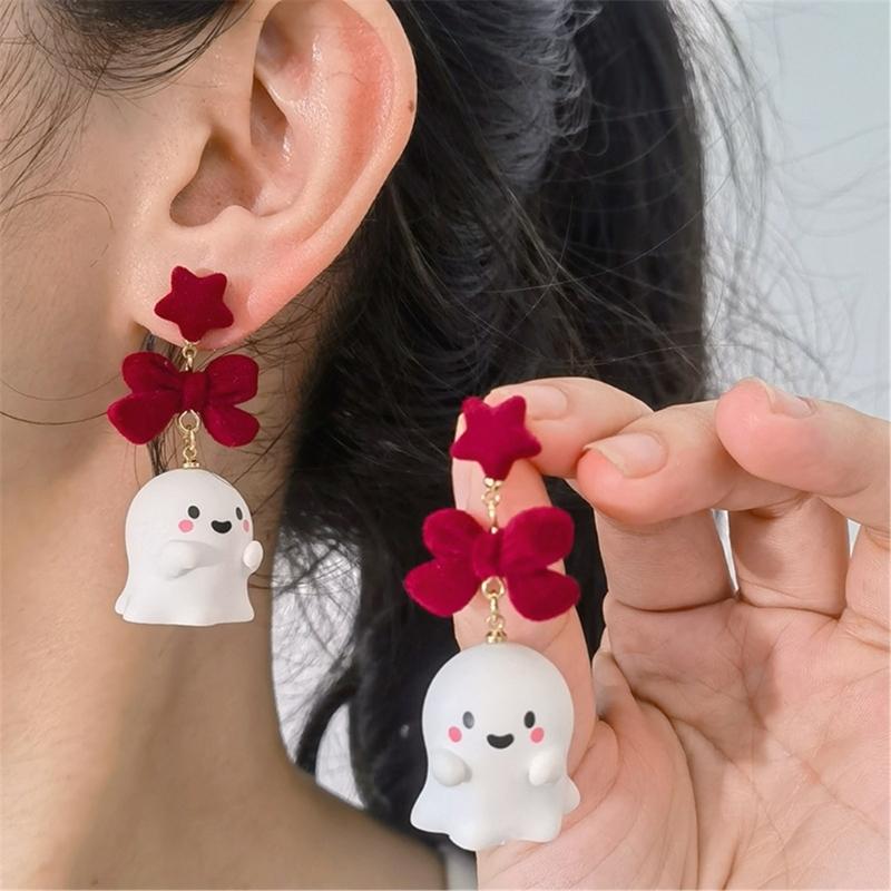 Fashionable Glowing In Dark Specters Earrings Unique Fashion Jewelry Accessory for Trendy Women Ladies Night Event