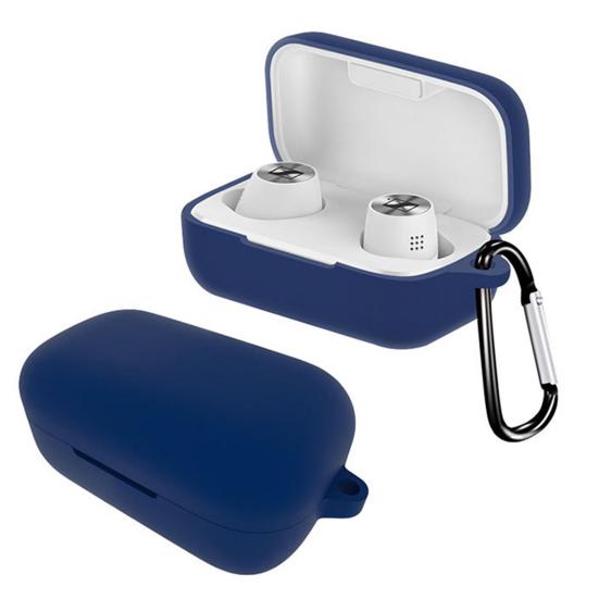 Earphone Case Dust-proof Bluetooth-compatible Earbuds Soft Silicone Cover with Carabiner for SENNHEISER MOMENTUM True 2