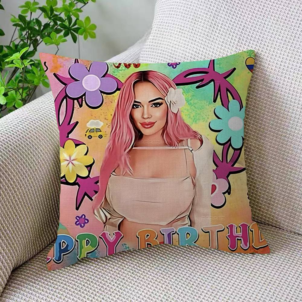 Singer KKarol G Funny Cushion Cover Pillow Cover Decor Pillowcase Printed Cushion Case For Couch
