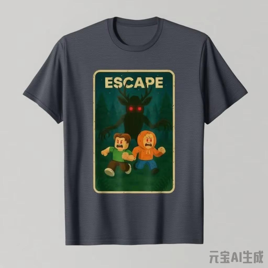 Run - 99 Nights Halloween Gamer Deer In The Forest Kids Meme T-shirt for Men Women 100% Cotton T Shirts Short Sleeve Tops