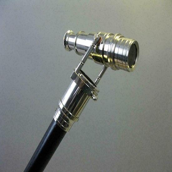 Messing-Teleskop-Kopfgriff, Holz-Gehstock, Gehstock, Teleskop-Arbeitsgriff, perfektes Steampunk-Geschenk