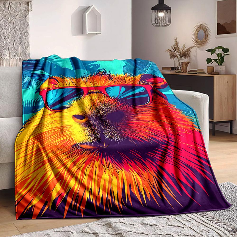 

1pc Fashion Capybara Blanket - Perfect Gift for Birthdays, Christmas & Halloween- Soft, Warm & Versatile yy250909199 75x90cm