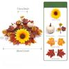 3PCS Harvest Festival Artificial Maple Leaf Candlestick Wreath, Candle Wreath, Photography Props, Home Decor, Party Decorations