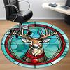 1PC Stained Glass Deer Chair Carpet for Office, Indoor Non-Slip Washable  Carpet, Soft Comfortable Mat For Office Room yy250930095