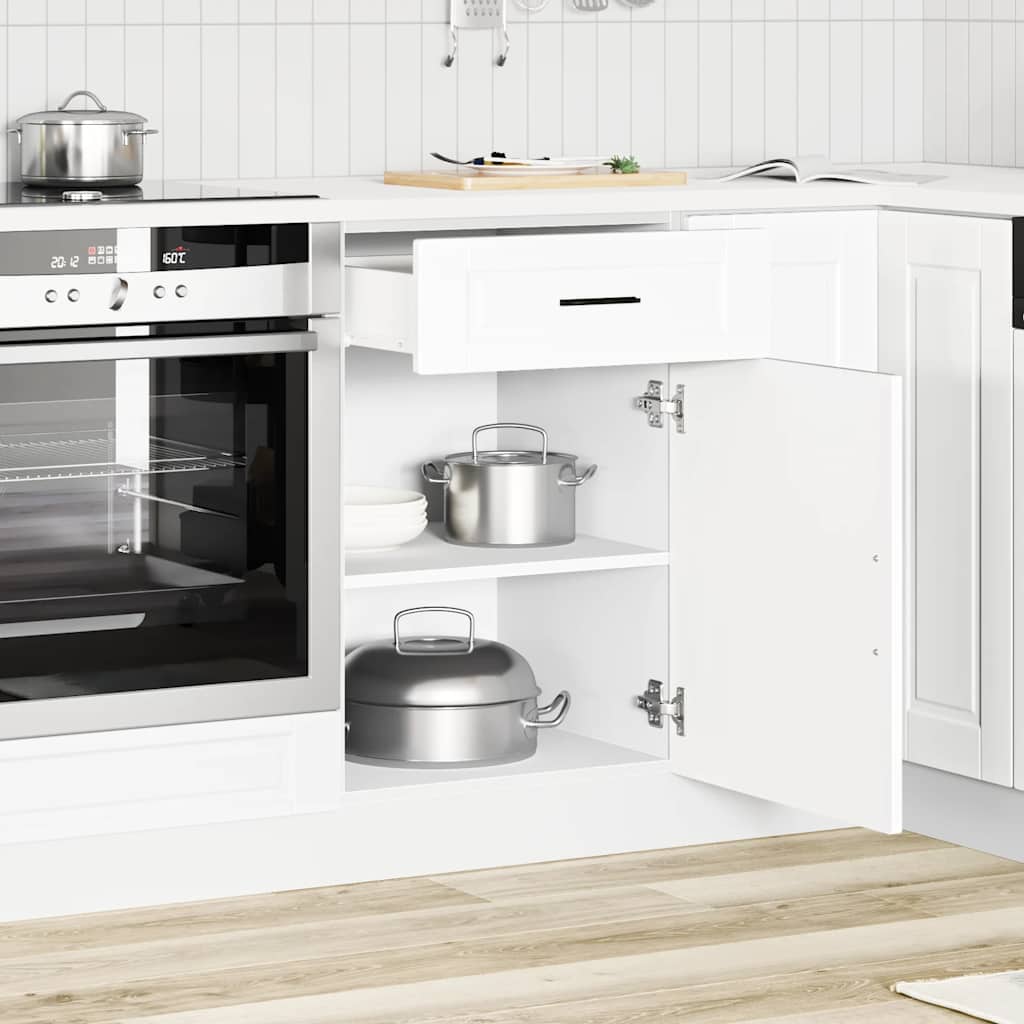 Vidaxl Kitchen Base Cabinet, Porto, White, Wood-based Material