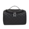 PU Leather Sewing Makeup Bag Multifunctional Women's Cosmetic Bag Portable Women Wash Bag with Zipper Large Capacity Storage Bag