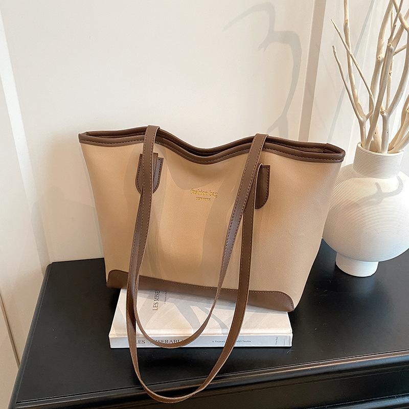 

Простая и популярная сумка-ведро, женская сумка, новая модная универсальная сумка-тоут для поездок на работу, большая вместительная сумка на плечо хаки