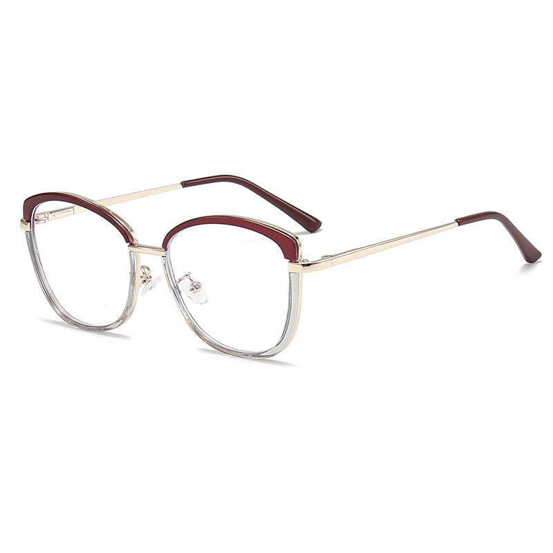 Retro Cat Eye Clear Anti Blue Light Glasses TR90 Spring Hinge Women Men Computer Goggles Optical Frame