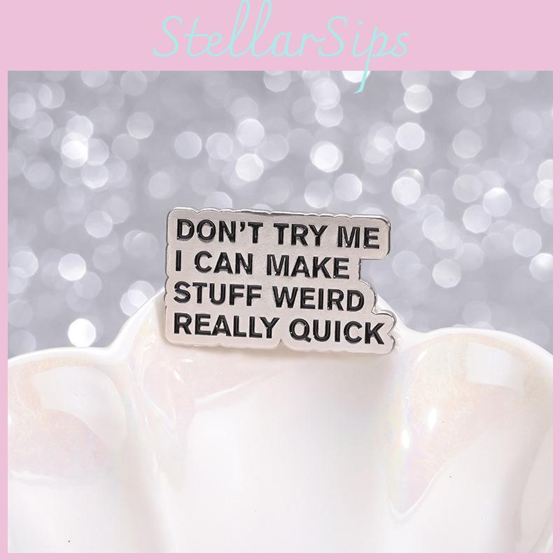 Creative Minimalist Black Letter Metal Brooch Vintage Inspirational Quote Pin For Stylish Individuals