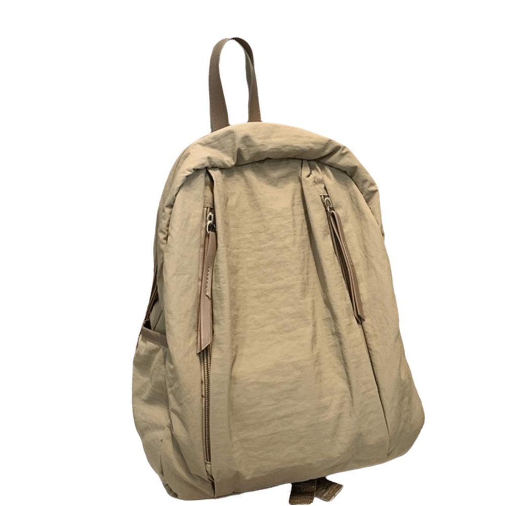 Multi-pocket Travel Backpack Solid Color Student Schoolbag Fashion Nylon Backpack  Men