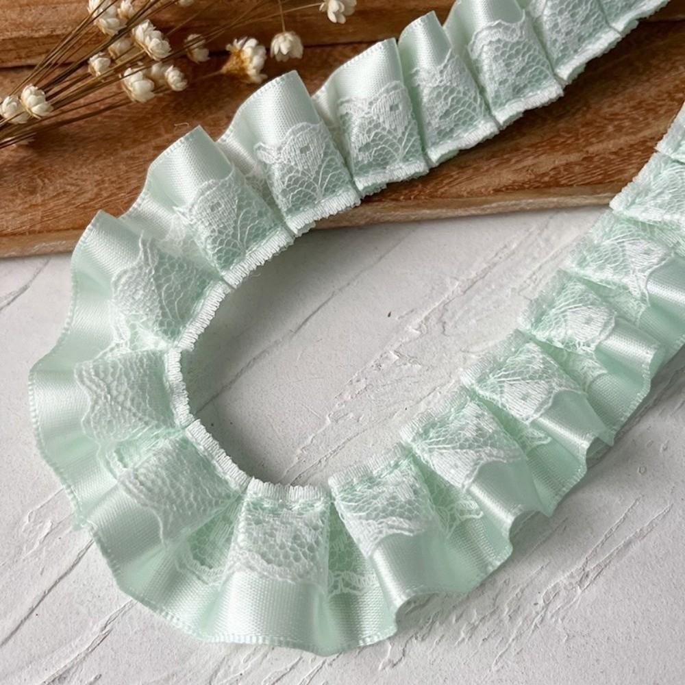 DIY 3meters Lace Ribbons Trim Handmade High-Grade Ruffled Farbic Trim Garment Dress Hem Pleated Sewing Material Lace Accessories