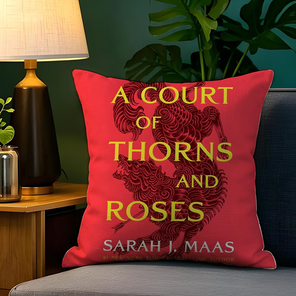 Fantasy Novel AA Court of Thorns and Roses Pillow Case Natural Linen Pillow Case DoubleSided Decor Sofa Pillowcase Home Decor