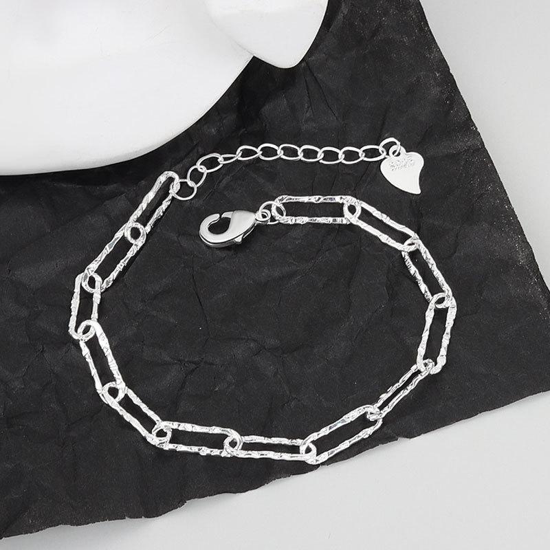 925 Silver Bracelet for Men Women Minimalist Twisted Rope Chain Unisex Couple Jewelry Gift