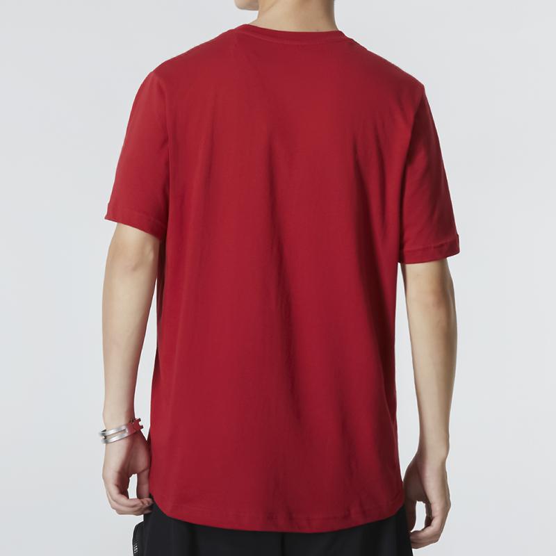 Adidas T Shirts Men's Burgundy Crew Neck Moderate Straight Fit HD6366