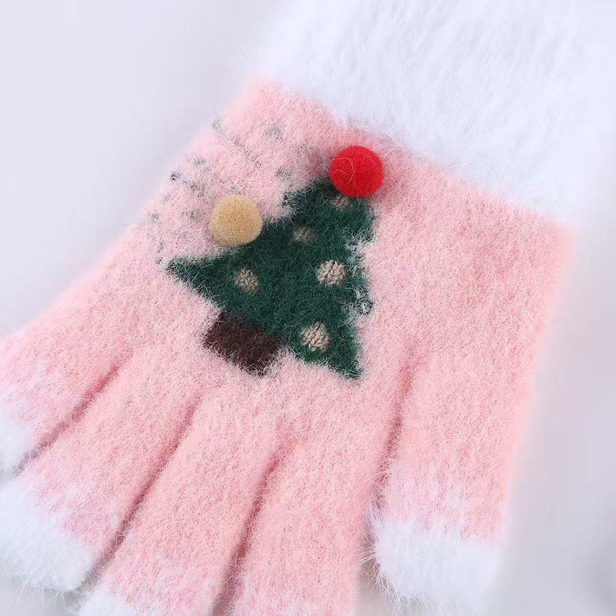 New Autumn-Winter Five-Finger Knit Gloves for Kids (Ages 6-10) - Warm, Cold-Proof, Outdoor, Fingerless