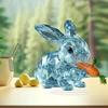 1 STÜCK Kristall Hase 2D Acryl Ornament Niedlich Karottenessend Schreibtischplatte Heim Büro Dekorationen