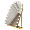 Vanity Mirror with 17 LED Lights, Curved Table Top Makeup Mirror, Rotatable Base Makeup Mirror with 10x Magnifying Glass, Touch