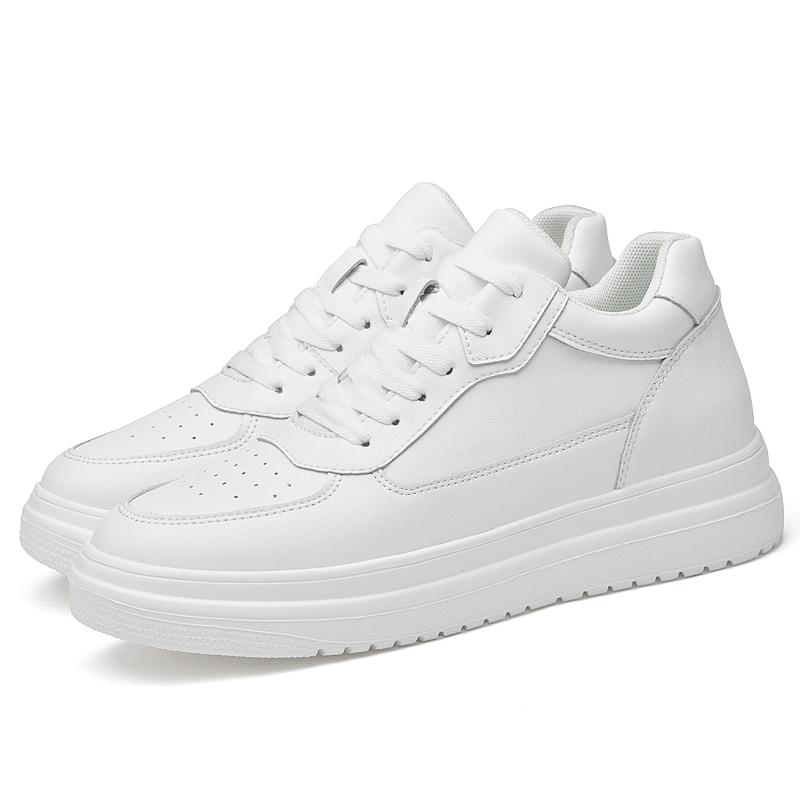 

Трендовые мужские минималистичные кеды на толстой подошве с увеличенной высотой внутри. Уличная модная мужская взрослая обувь для ходьбы 44 белый