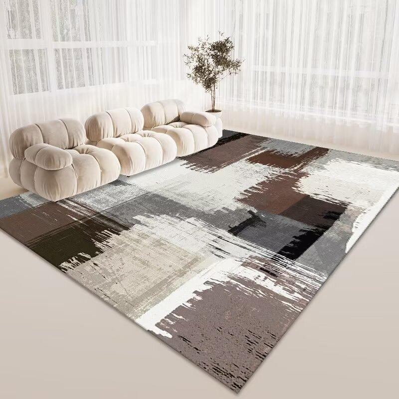 Simple Crystal Velvet Carpet, Living Room Coffee Table Dirt-Resistant And Easy To Take Care Of Floor Mat, Hotel Lobby Homestay Floor Mat