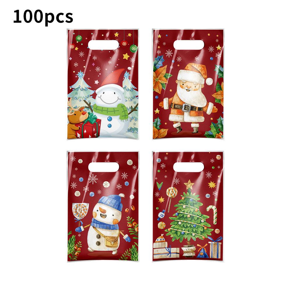 50/100pcs Christmas Gift Bags Santa Claus Bag Christmas Decoration for Home 2026 Navidad Natal New Year 2026 Packing Bag