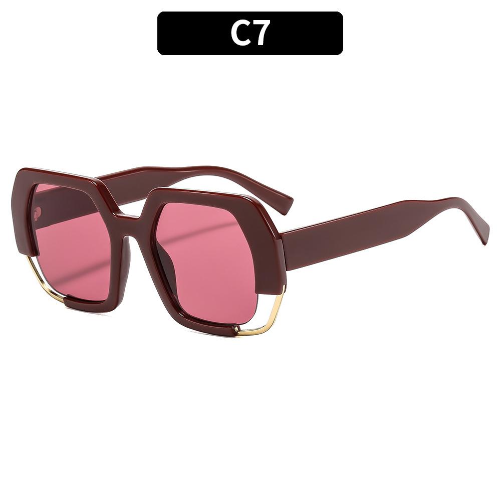 Women's sunglasses, men's and women's fashion square sunglasses, thick frame sunglasses
