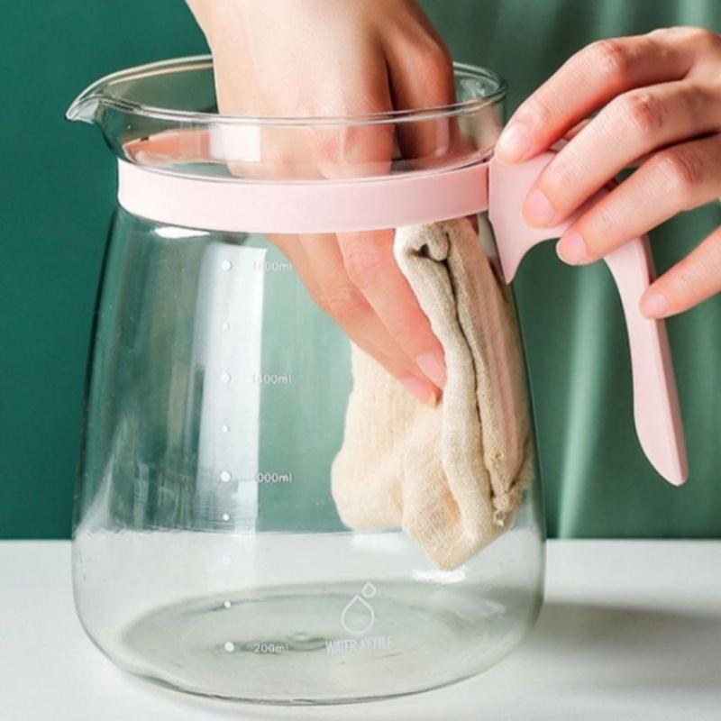 Large Capacity Glass Kettle High Temperature Resistance Water Bottle Household Transparent Teapot Coffee Jug Drinking Utensil