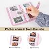 HIYQIN Fotoalbum mit 108 Fächern für Instax Mini, Fotoalbum aus PU-Leder für Instax Mini 12, 11, 9, 41, EVO, Liplay Sofortbildkameras, 2x3 Zoll Film (Rosa)