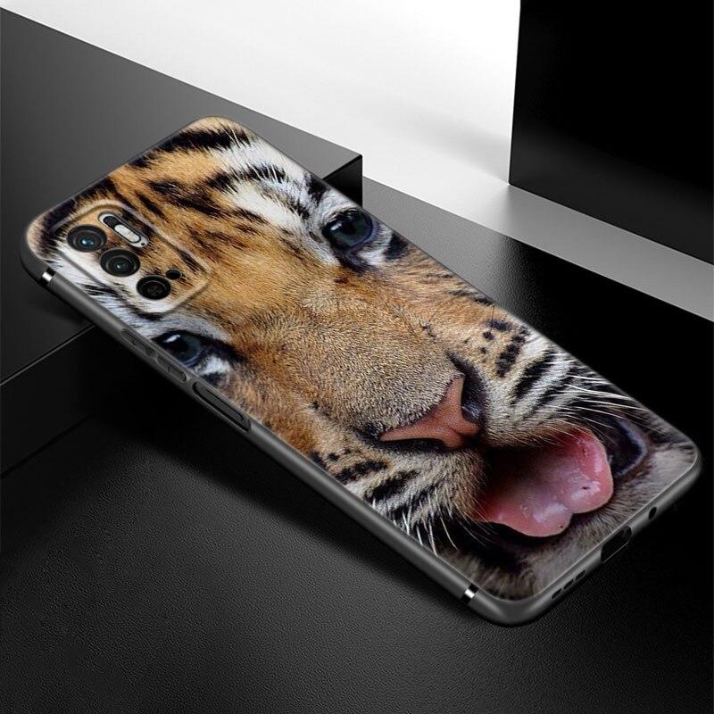 Cute Little Tiger Phone Case For Xiaomi Redmi Note 7 8 8T 9 9S 10 10S 10T 11 11S 4G 11E 11T Pro 5G Soft TPU Black Cover