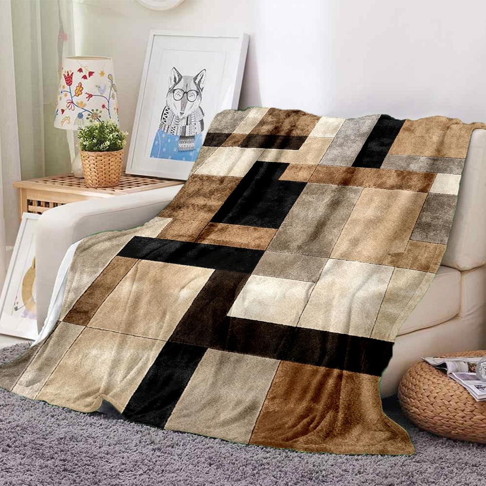 1Pc Abstract Geometric Blanket Soft And Comfortable Casual Warm Camping Travel Christmas Halloween Xmas Gift M92825
