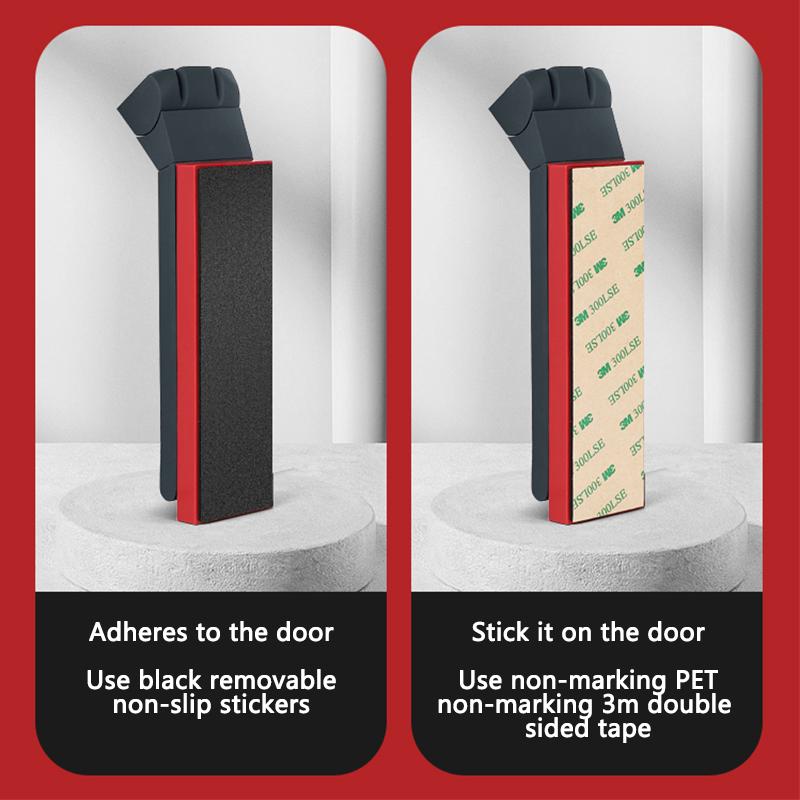 Silicone Door Stopper No-hole Kick Down Door Stop Anti-bumping Door Blocking Anti-trap Handle Windproof