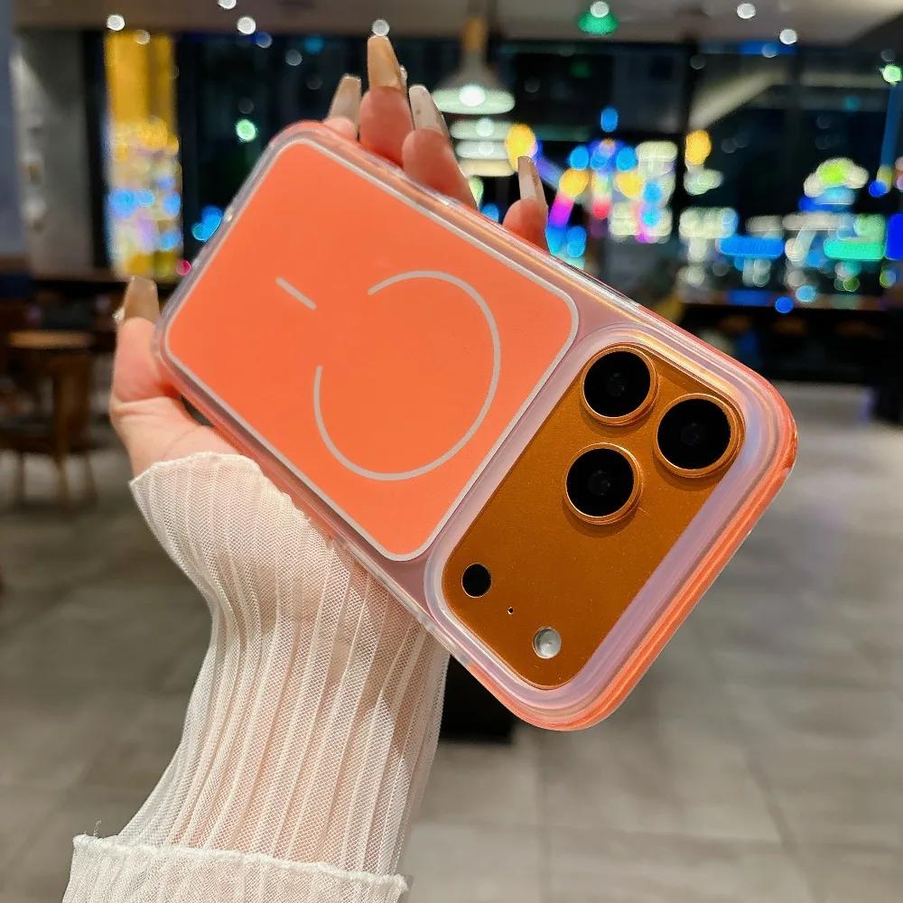 Custodia per Telefono Trasparente Magnetica Antiurto Colore Originale di Alta Qualità per iPhone 17 Pro Max Air per Ricarica Magsafe Copertura Anti-Caduta
