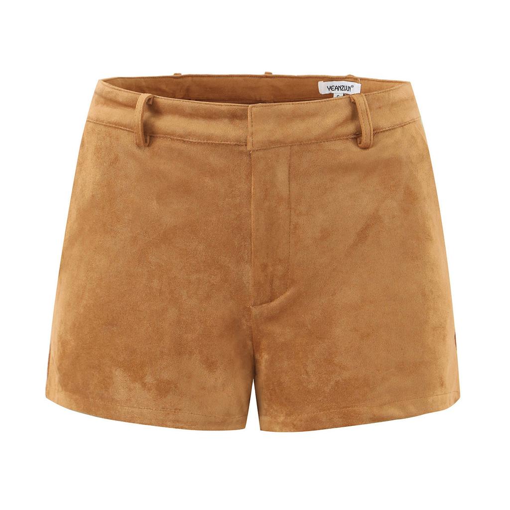 Europäischer und amerikanischer Stil, neue Damenbekleidung, Retro braune Wildlederjacke Jacke, Wildledershorts
