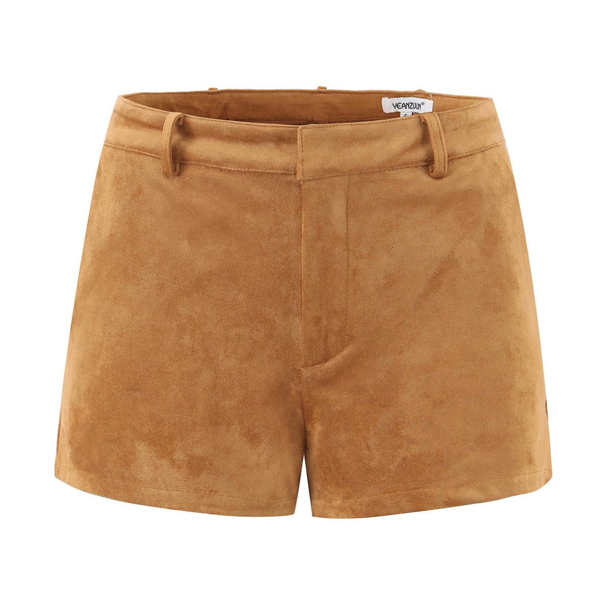 European and American style, new women s clothing, retro brown suede jacket jacket, suede shorts S