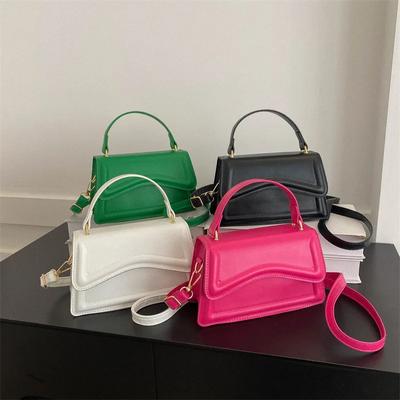 Módní kabelka přes rameno Trend PU kožené kabelky přes rameno Jednobarevné volnočasové stylové crossbody tašky