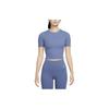 ZenB Solid Color Round Neck Short Sleeve T-Shirt Women Tops Diffused-Blue FN7468-491