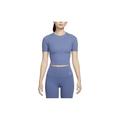 ZenB Solid Color Round Neck Short Sleeve T-Shirt Women Tops Diffused-Blue FN7468-491