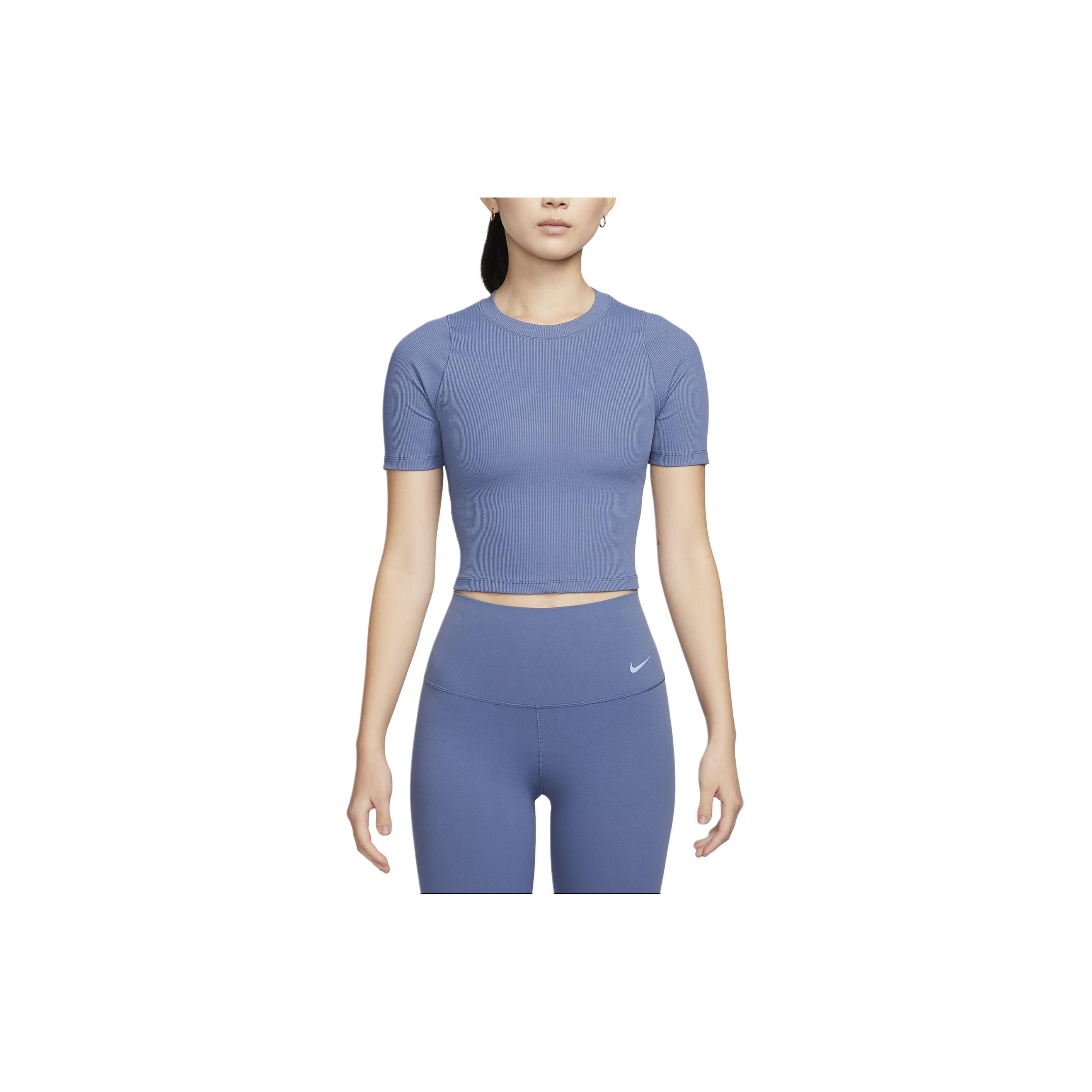 

Nike ZenB Однотонная футболка с круглым вырезом и коротким рукавом Женские топы Приглушенно-синий FN7468-491 S