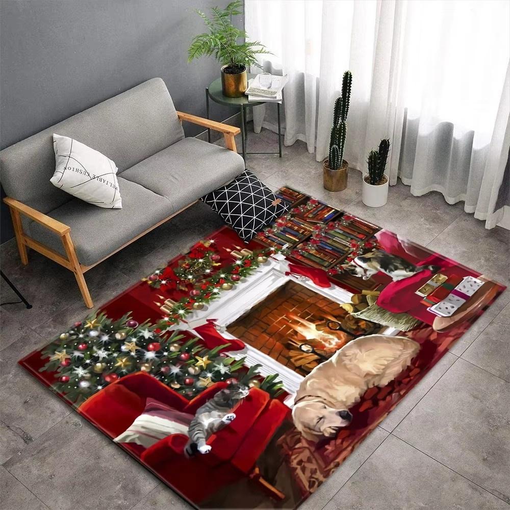 Christmas Red Truck Cardinals Carpet for Living Room Home Decor Sofa Table Large Area Rugs Bedroom Bedside Floor Mat