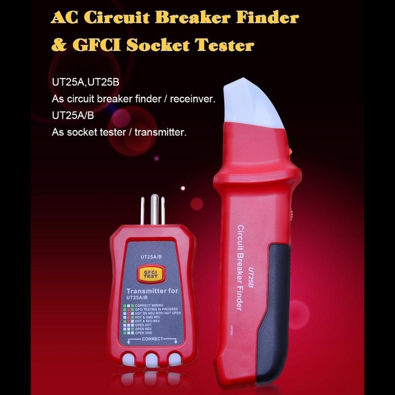 AC90-120V Circuit Breaker Finder Tracer Tool Set with Electrical Integrated GFCI Outlet Socket Tester Beeper Indication
