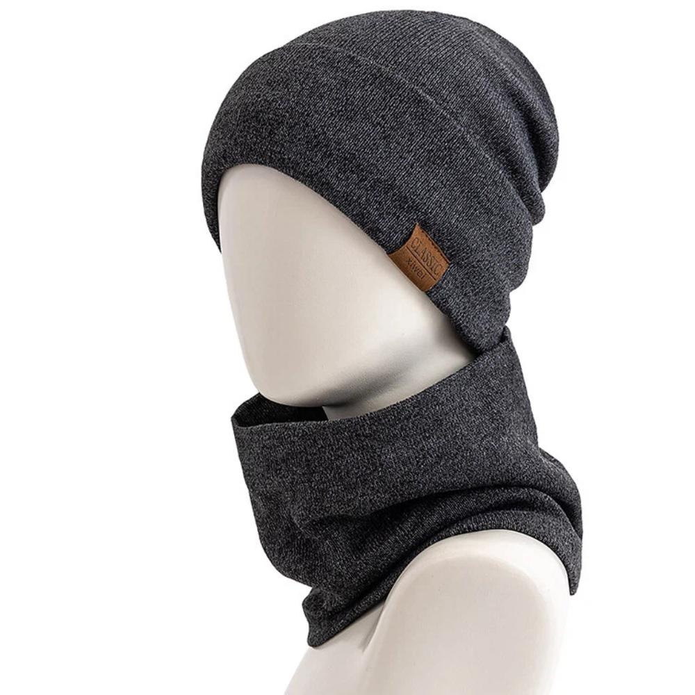 

Новий Стиль Мода Чоловіча В язана Шапка Плюшеве Хутро Тепла Підкладка Набір Чоловічий Теплий Капелюх Костюм Стильні Зимові Шапки Повсякденна Шапка-Біні 56cm-60cm темно-сірий колір/чорний