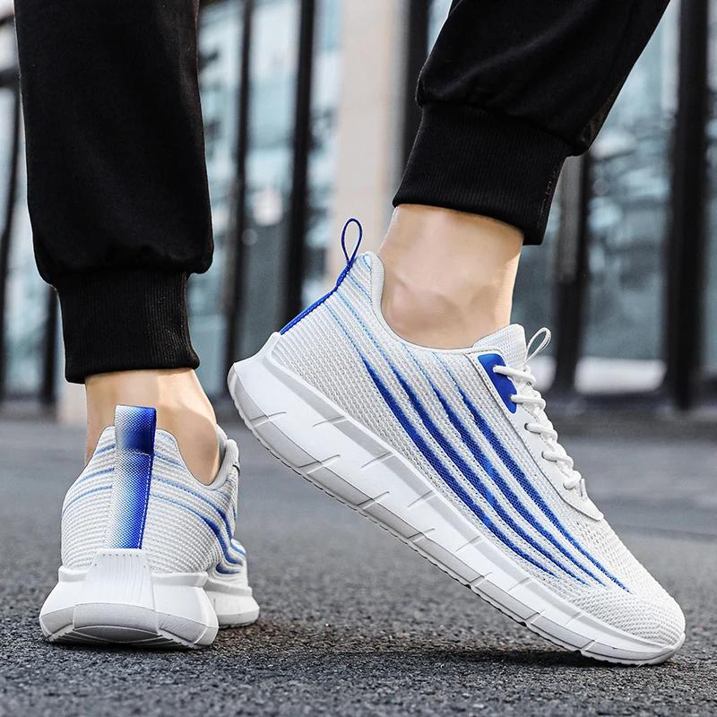 Men's Casual Sneakers Running Lightweight Mesh Breathable Sports Shoes Outdoor Cushioned Wear-Resistant Soft Trainers