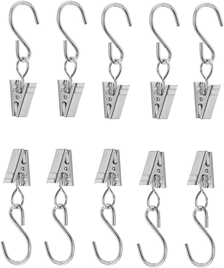10 piezas Prácticos Ganchos de Acero Inoxidable Para Cortina de Ventana Fácil Para Cortina de Ventana Fotos Ganchos en S