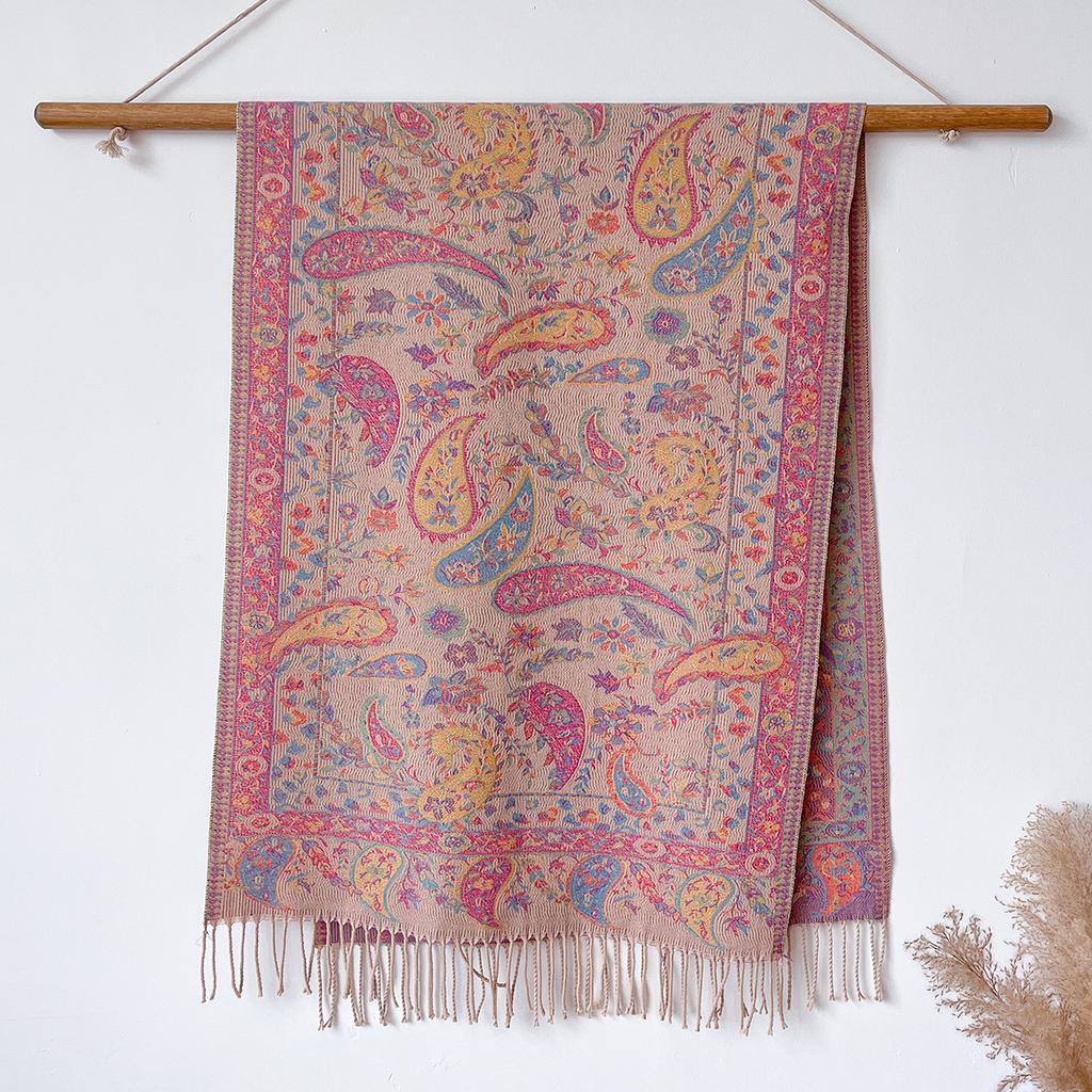 Explosion Imitation Cashmere Scarf Women's Ethnic Style Shawl Cape Thickened Warm Fringed Women's Scarf