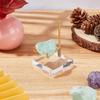 Round/Square Base Metal Arms Crystal Holder Soft Rubber Case Rock Collectibles Shelf  Museum