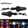 1Pair Motorcycle Skull Head LED Turn Flowing Signal Light Dual Color Skeleton Arrow Amber Flashing Blinker Indicator