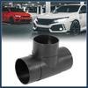 60mm Car Heater Warm 3 Way Air Ducting Elbow Pipe T Shape Outlet Connector Black Plastic Stylish Design